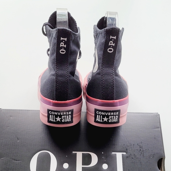 Converse x OPI CTAS Lift Hi Black/Black Cherry - Picture 5 of 8